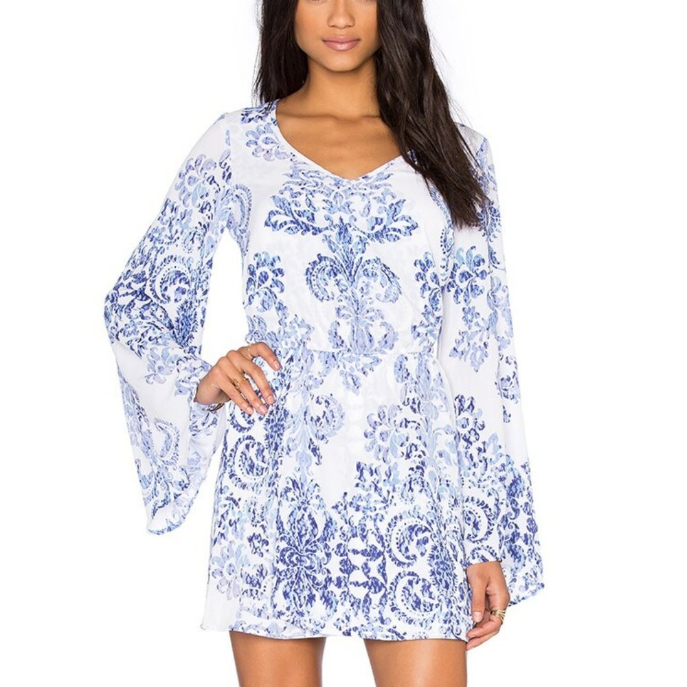 Show Me Your Mumu Runaway Mini in Ryan's Sea Crest - Blue/White - XS